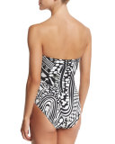 Printed Bandeau One-Piece Swimsuit
