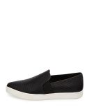 Pierce Perforated Leather Skate Sneaker, Black