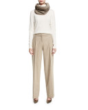 Cashmere & Mink Fur Snood/Scarf, Cobblestone Melange