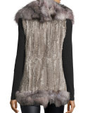 Rabbit & Fox Fur Vest, Gray