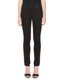 Zip-Cuff Skinny Jeans, Black