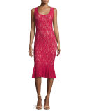 Lace Sleeveless Mermaid Midi Dress 