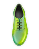 Ombre Leather Low-Top Sneaker, Green/Yellow