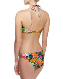 Barbados Floral-Print Bandeau Halter Swim Top