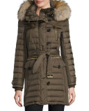 Pipleigh Hooded Puffer Jacket, Mink Gray