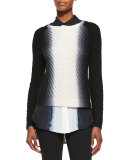 Dip-Dye Cable-Knit Crewneck Sweater