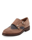 Suede & Felt Monk-Strap Loafer