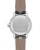 32mm Round Stainless Watch with Check Strap