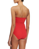 Fringe-Front Bandeau One-Piece Swimsuit