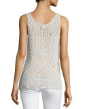 Sasha Sleeveless Crochet Top, Nougat