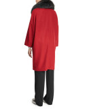 Flannel Drop-Shoulder Coat, Poppy