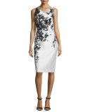 Sleeveless Floral Sheath Dress 