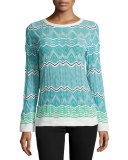 Frequency Zigzag Long-Sleeve Top