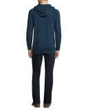 Cashmere Zip-Up Hoodie, Heather Militia