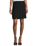 Car Wash Embellished Paneled Skirt, Black 