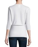 3/4-Sleeve Sequin Cashmere Shrug