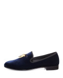 Velvet Formal Loafer with Golden Horns