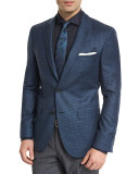 Jayson Houndstooth Two-Button Wool Sport Coat, Navy