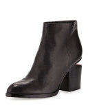 Gabi Tumbled Leather Ankle Boot, Black