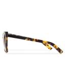 Cat and Mouse Cat-Eye Sunglasses, Black/Havana