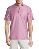 Arthur Diagonal-Stripe Lisle Knit Polo Shirt, Red