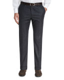 Benson Small Check Flannel Trousers