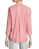 Analeigh 3/4-Sleeve Hampton Check Blouse