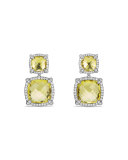 Châtelaine Double-Drop Earrings with Diamonds