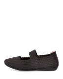 Bela Woven Mary Jane Flat, Black