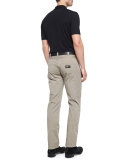 Solid Short-Sleeve Polo Shirt, Black