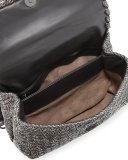 Olimpia Small Intrecciato Snakeskin Shoulder Bag, Ardoise Gray