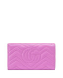 GG Marmont 2.0 Medium Quilted Flap Wallet, Bright Pink