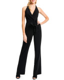 Jersey Halter Jumpsuit, Rich Black