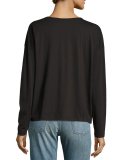 Relaxed Long-Sleeve Pima Cotton Crewneck Tee