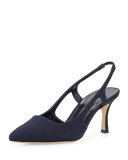 Bretto Textured Fabric Pump, Navy