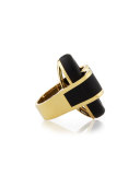 18k Gold Ebony Buckle Ring