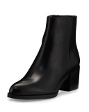 Joey Leather 55mm Ankle Boot, Black