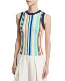Vertical-Striped Ribbed Shell, Multi
