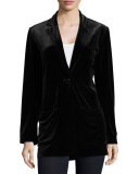 Velvet Button-Front Jacket 