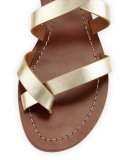 Patos Crisscross Flat Gladiator Sandal, Gold