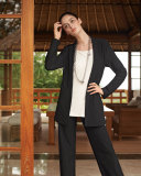 Cap-Sleeve Stretch Crepe Tunic, Petite