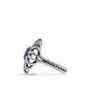 23mm Diamond & Amethyst Starburst Ring