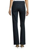 Barbara Boot-Cut Denim Jeans, Dark Enzyme