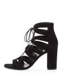 Babies Suede Lace-Up Sandal, Black (Noir)