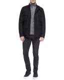 Quilted Flannel Vest, Gray