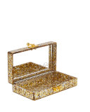Jean Paws Box Clutch Bag, Gold/Silver