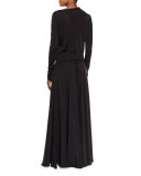 Bennett Fold-Over Collar Top, Black