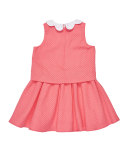 Sleeveless Collared Popover Dress, Pink, Size 4-6X