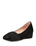 Fancee Metallic Demi-Wedge Pump, Black