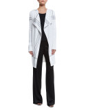  Elastic-Waist Boot-Cut Pants, Caviar